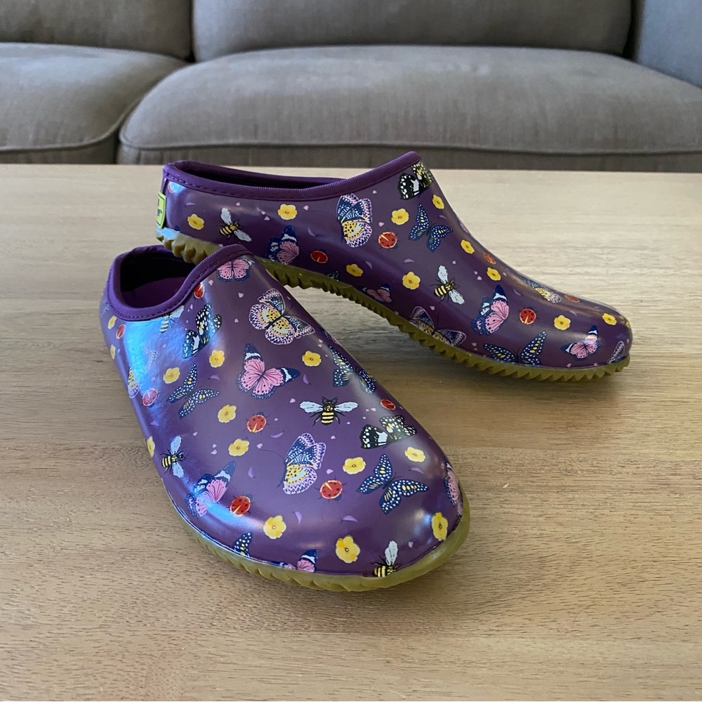 Purple Garden Clogs 7 | Enchanted Insects Purple Butterflies Bees Ladybugs - Picture 3 of 7